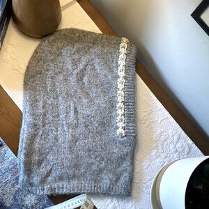 MAEVE by ANTHROPOLOGY knit hood with beading